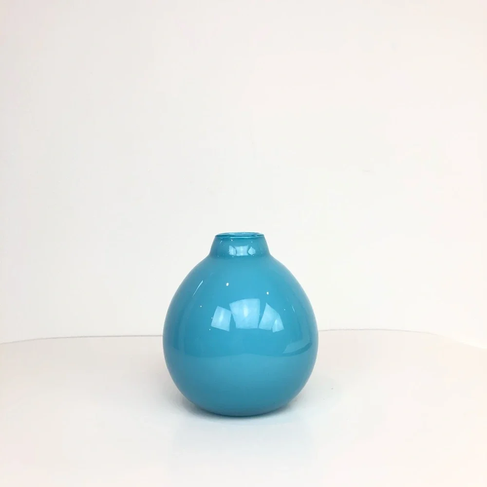 West Elm Blue Ceramic Glazed Vase